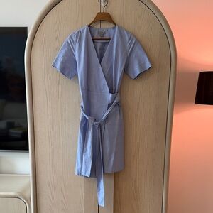 COS Light Blue Short Wrap Dress